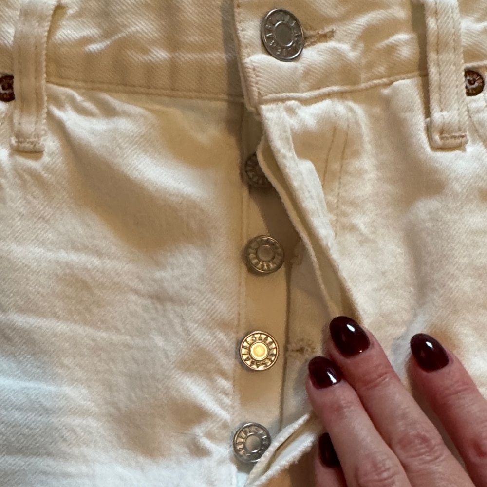 Agolde White Denim Jean Shorts - Picture 3 of 5